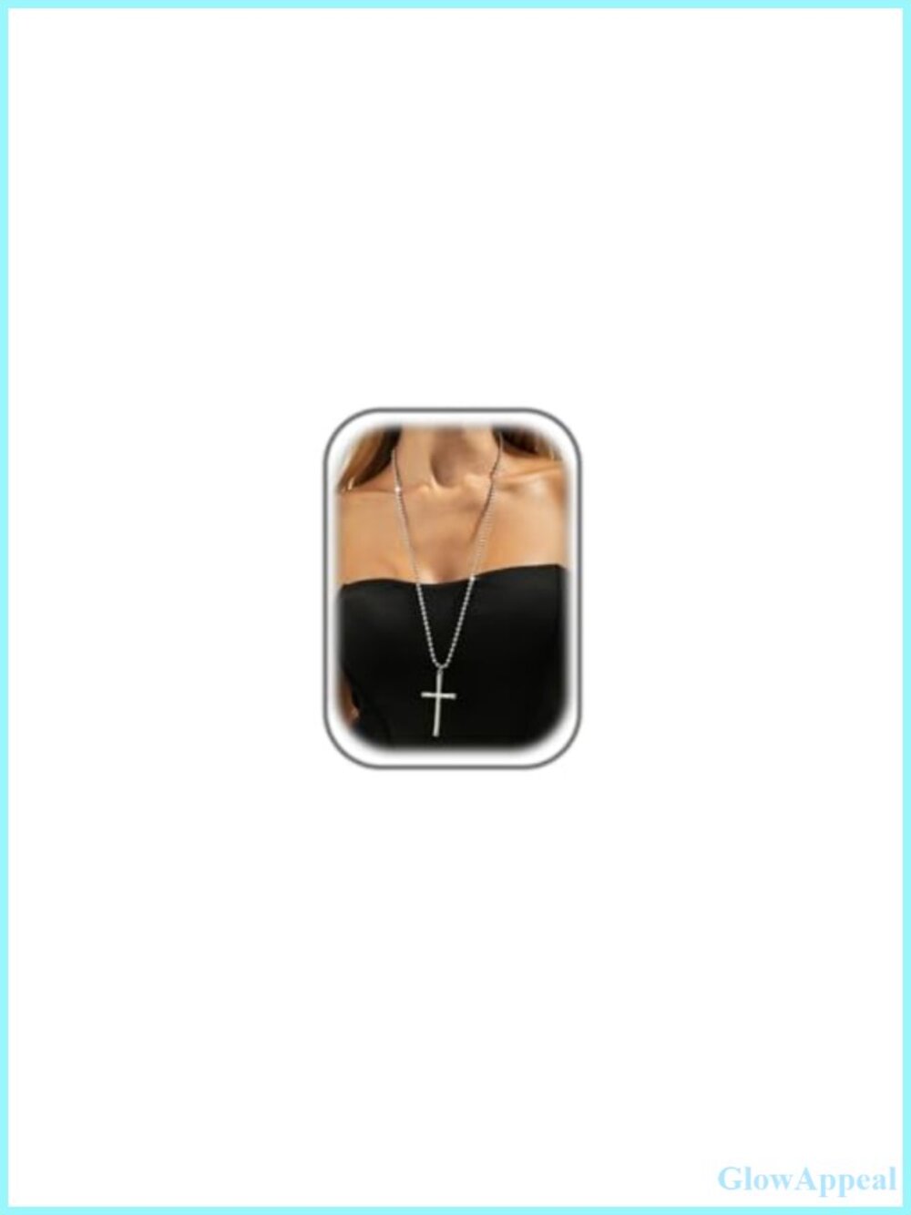 Hip Hop Long Cross Pendant Necklace Alloy 29.5in Unisex
